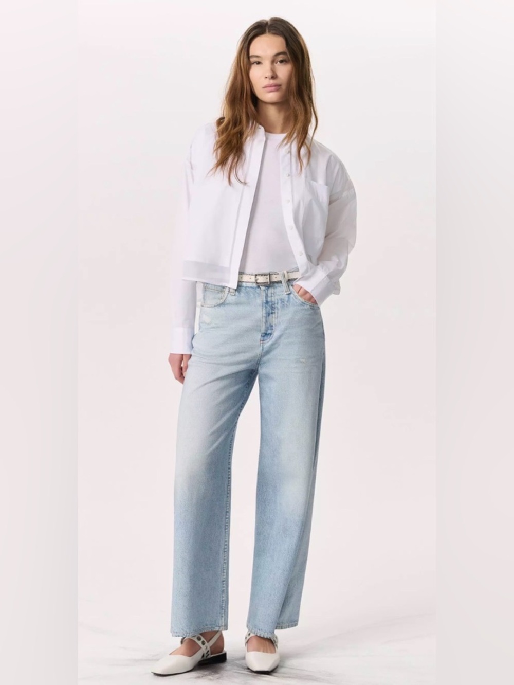 rag & bone Miramar Sofie Ankle Wide Leg Terry Sweatpant Meadowblue Jeans NWT